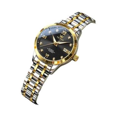 Imagem de Relógio Mecânico Automático Feminino À Prova d'Água Em Aço Inoxidável 