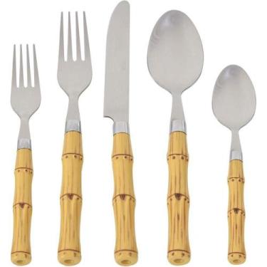 Imagem de Kenya Bamboo Plástico Faqueiro Aço Inox 30pcs