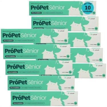 Imagem de Própet sênior 14g pré e probiótico para cães e gatos ucbvet kit com 10