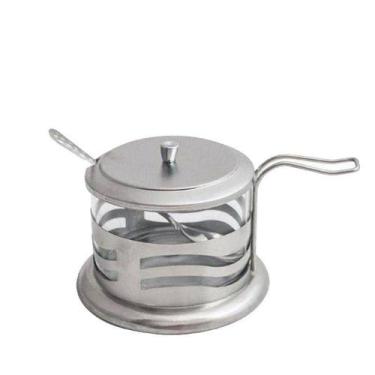 Imagem de Açucareiro com colher em metal e vidro de 200 ml - Onyx