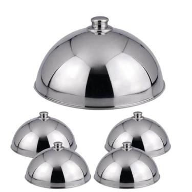 Imagem de Kit 5 Cloches Aço Inox Tampa Para Alimentos Cobertura 25cm - Losan