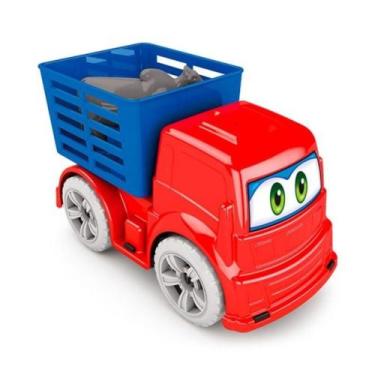 Imagem de Caminhão Boiadeiro e Caçamba Articulado Infantil Brinquedo para Crianç