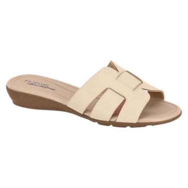 Imagem de Tamanco Feminino Salto Baixo Ultraconforto Modare 7127.264 - 38, Creme