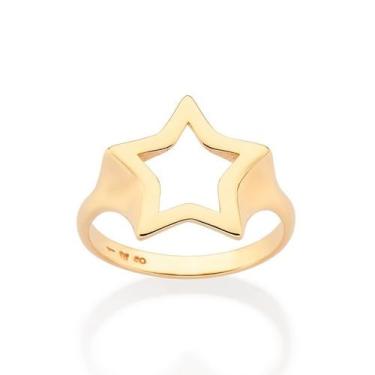 Imagem de Anel Rommanel Estrela Folheado a Ouro 513396, 26, Dourado
