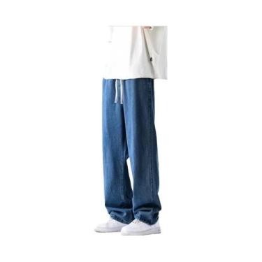 Imagem de Calças Jeans Slim Fit Soltas para Adolescente - Casual, Moda, M-5XL, B