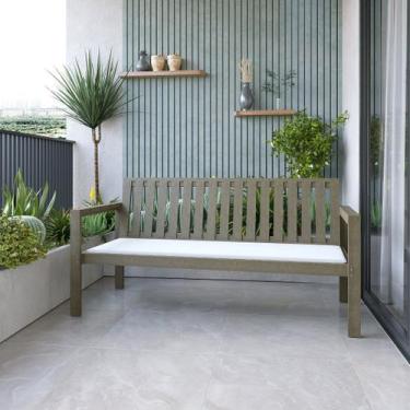 Imagem de Banco de Jardim 3 Lugares com Almofada Madeira Maciça Yescasa