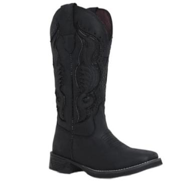 Imagem de Bota montaria couro helazza feminina 60925, Preto, 38