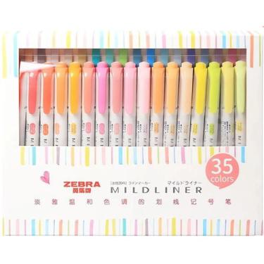 Imagem de Marca Texto Mildliner Zebra Ponta Dupla Caneta 35 Cores