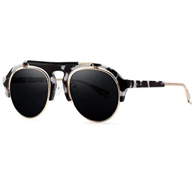 Imagem de Óculos de Sol Masculino Kdeam Nova Steampunk Espelhado Proteção Uv400 Polarizados (C1)