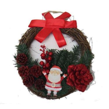 Imagem de Guirlanda Enfeite Natal Porta Natalino Bolas Pinha Decoração