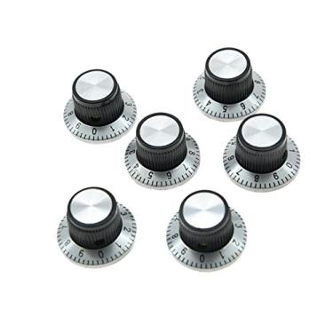 Imagem de Pacote com 6 botões de pedal de efeito de botão refletor de guitarra vintage com topo cromado