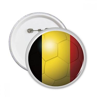 Imagem de Broche redondo da Copa do Mundo de Futebol Bandeira Nacional da Bélgica Broche Emblema Acessório Decoração 5 peças