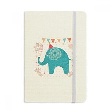 Imagem de Caderno de anotações com bandeira azul elefante vermelho oficial de tecido capa dura clássico diário
