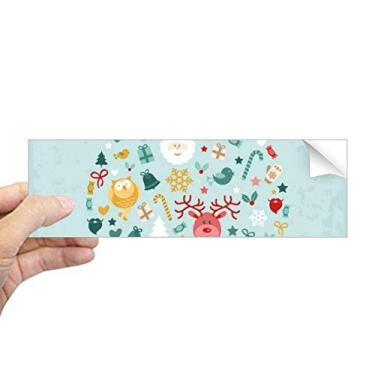 Imagem de DIYthinker Adesivo de Natal Papai Noel, alce, azul, retangular, para-choque, decalque para janela