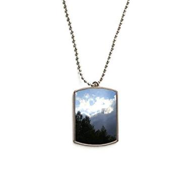 Imagem de DIYthinker Colar com pingente de identificação de cachorro de aço inoxidável com nuvens escuras