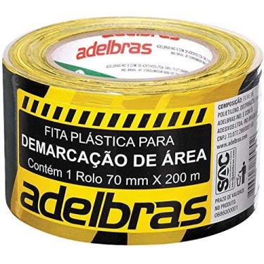 Imagem de Fita de PVC Zebrada RC para Demarcação de Area, 70mmX200mts, Adelbras
