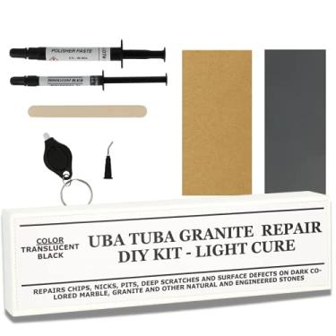 Imagem de Kit de reparo de granito (preto, UBA TUBA) I adequado para a maioria dos reparos I também para azulejos, bancadas, fibra de vidro e superfícies de cerâmica I Fix Chips quebrados e rachaduras em