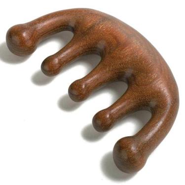 Imagem de Pente Massageador de Couro Cabeludo Moreinday de Madeira - Estimula o 