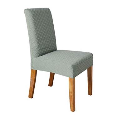 Imagem de Cadeira de Jantar Esticada Cadeira de Capa, Pano Com Relevo a Tampa da Cadeira de Jantar Removível Capa de Cozinha Lavável para Casa, Hotel, Banquete (Verde profundo)