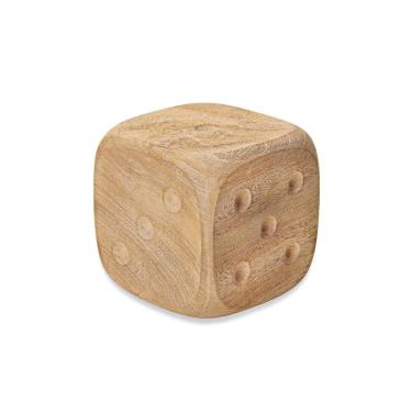Imagem de Escultura Decorativa Dado Em Poliresina Madeira 14x14 Cm - D'rossi
