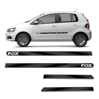 Imagem de Kit Friso Lateral Personalizado Largo Preto Fox 2010 a 2023 Adesivo Co