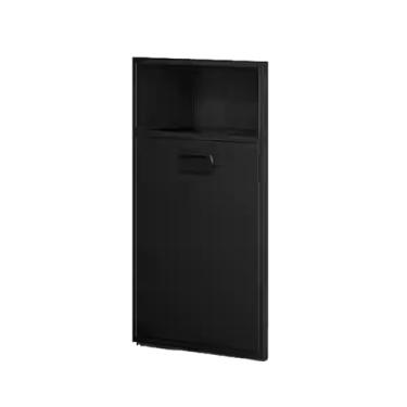 Imagem de Nicho de chuveiro de aço inoxidável e suporte de papel higiênico embutido com lata de lixo, rack de armazenamento de banheiro preto, organizador fácil de mover, 30 x 50 x 14 cm para soluções de