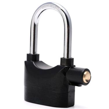 Imagem de Cadeado com Alarme Sirene Grande Trava Anti furto Segurança 110db Som Alto