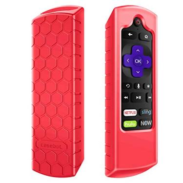 Imagem de CaseBot Capa remota para Roku Voice, Express 3930 (2019)/3900, Premiere+ 3921 (2019)/Premiere 3920, Streaming Stick+ 3810/Stick 3800 Remote, Capa de silicone antiderrapante à prova de choque, vermelha