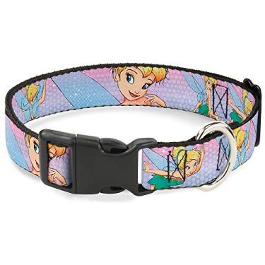 Imagem de Buckle-Down Coleira com clipe de plástico – Poses Tinker Bell Roxo/Rosa Fade – 3,8 cm de largura – Serve para pescoço de 45,7 a 81,2 cm – Grande