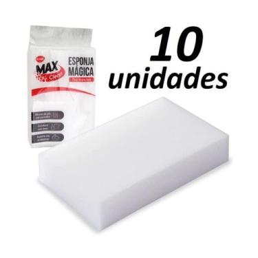 Imagem de Kit 10 Esponja Mágica Limpa Vidros Bucha Tira Mancha Melamina Desengor