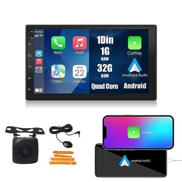 Imagem de KUNFINE Universal CarPlay/Android Auto Autoradio Android Rádio FM Navegação veicular pad estéreo leitor multimídia GPS 17.8 cm IPS Touch Screen Display BT WiFi 1 Din Headunit Tablet Quad Core 1G + 32G