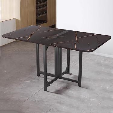 Imagem de Mesa de jantar dobrável, extensão de folha dobrável multiuso, cozinha que economiza espaço, mesa de sala de jantar com pés ajustáveis e dispositivo anti-capotamento, desdobra/dobra facilmente sem