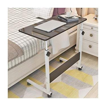 Imagem de Suporte ajustável para laptop Púlpito de computador móvel com rodas mesa móvel para sofá-cama leitura hospitalar alimentos mesa portátil para computador (cor branco tamanho K 60 x 40 x 92 cm) preto 60