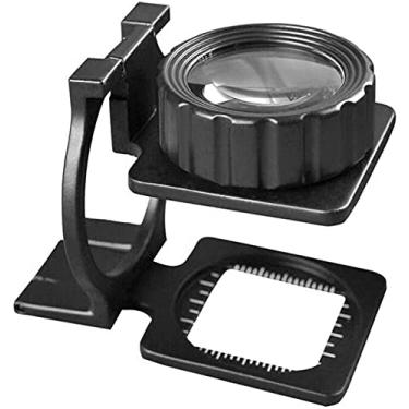 Imagem de Generic Magnifyiglasses, lupa de mesa de 10 x três foldimagnifier lupa com suporte de vidro óptico lupa para readisewiprintirepaiwith base de escala