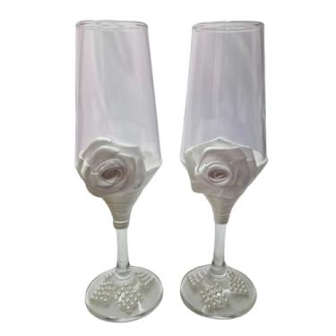 Imagem de 2 Taças Vidro Casamento Presente Noivos Amor