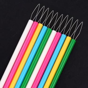 Imagem de 5 peças de enfiador de agulha para costura manual, ajudante de linha de máquina de costura, passadores de agulha de plástico, dispositivo de rosqueamento automático de agulha, ferramenta de miçangas