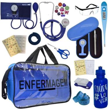 Imagem de Kit Enfermagem Top Cores Premium Completo Estagio Estetoscopio Aparelh