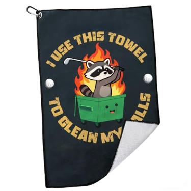 Imagem de WUSUTE Eu uso esta toalha para limpar toalha de golfe, acessórios de golfe engraçados para homens, mulheres, amantes de golfe, toalhas de golfe para sacos de golfe, 61 cm × 40 cm