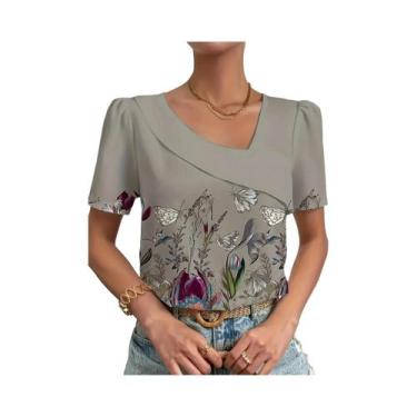 Imagem de Blusa Feminina Elegante De Manga Longa Estampada, Moda Casual Para Fér