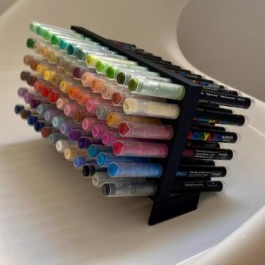 Imagem de Suporte Porta Caneta Acrílica Organizador Marcador Brush Pen 24 36 48 