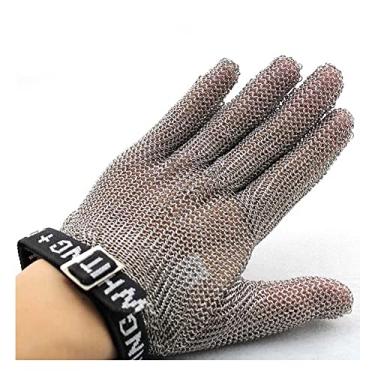 Imagem de Luvas Resistentes a Corte Luvas Resistentes Do Corte Do Fio De Aço Inoxidável Do Metal, Luvas De Trabalho Protetoras Da Segurança, Para O Grau Alimentar Do Açougueiro Da Cozinha (Size : 1 piece/S)