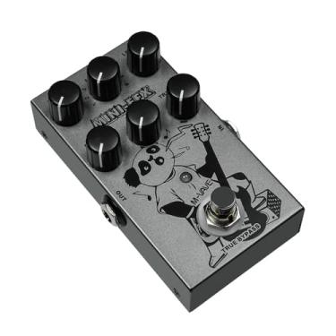 Imagem de Daconovo Pedais de efeitos elétricos Pedal de guitarra elétrica de metal pesado, efeito de distorção de sobrecarga, ajustador de equalização de 3 seções, pedal portátil de distorção britânica para