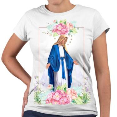 Imagem de Camiseta Baby Look Nossa Senhora Das Graças Flores Religiosa - Web Pri