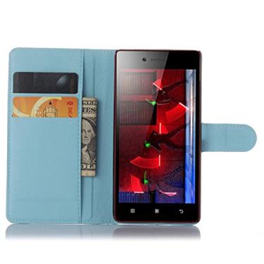 Imagem de Capa carteira Lenovo Vibe Shot /Z90, capa carteira flip de couro PU premium com compartimento para cartão, suporte e fecho magnético [capa interior à prova de choque de TPU] Compatível com Lenovo Vibe