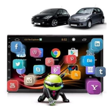 Imagem de Kit Multimídia 307 / C3 até 2012 Mold Preto Android 7 Pol Rádio Bt USB