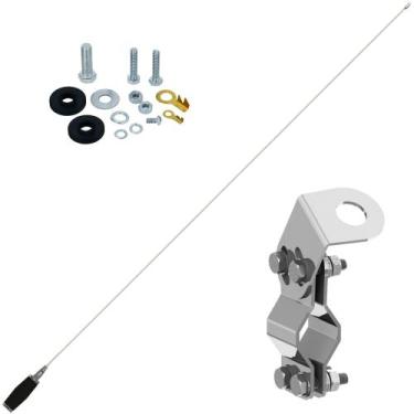 Imagem de Kit Enfeite Antena Móvel Px Inox 1,40 metros Suporte Grade Tubular Tub