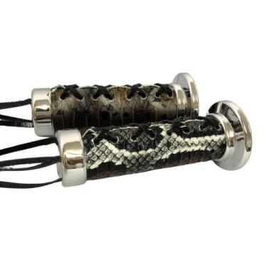 Imagem de Manopla Para Motos Custom Couro Cobra 25Mm 1 Universal - Gilimoto