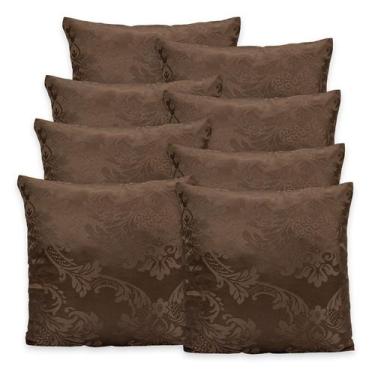 Imagem de 8 Capas Almofada C/ Zíper 40cmx40cm Jacquard Adamascado Luxo - Rafalor
