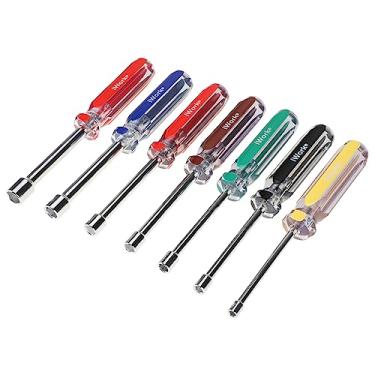 Imagem de Olympia Tools Conjunto de chaves de porca SAE 86-513, cabo colorido de 7 peças