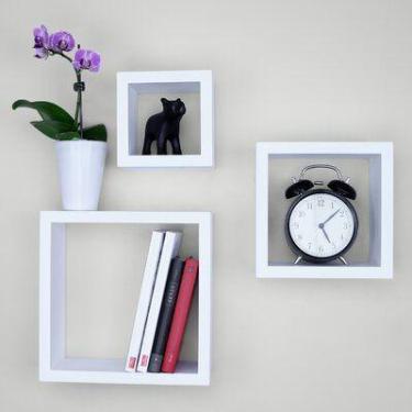 Imagem de Kit com 3 Nichos Quadrados Decorativos Sala, Quarto, Cozinha e Banheir